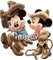 sparkles minnie mouse mickey mouse cowboy howdy