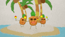 無人島　パインアップル　パーティー GIF - Island Pineapple Party Time GIFs
