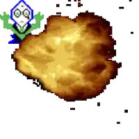 a pixel art drawing of a fried chicken being eaten