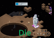 a screenshot of a video game that says die on it