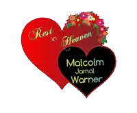 a red heart with rest in heaven malcolm jamal warner on it