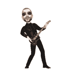 a man in sunglasses is playing a guitar