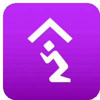 a purple icon with a white silhouette of a person on it