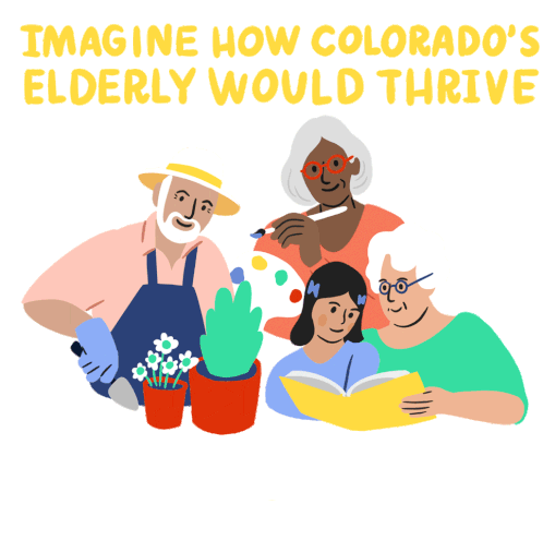 Imagine How Colorados Elderly Would Thrive If The Rich Contributed What They Owe Us Sticker - Imagine How Colorados Elderly Would Thrive If The Rich Contributed What They Owe Us Taxes Stickers