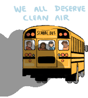 We All Deserve Clean Air School Bus Sticker - We All Deserve Clean Air School Bus Kids Stickers