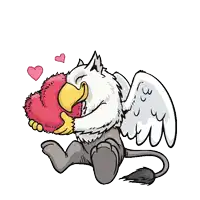 a cartoon of a bird holding a heart in its beak