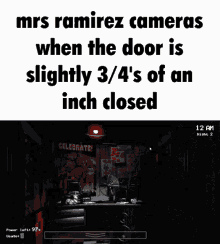 mrs ramirez cameras when the door is slightly 3/4 s of an inch closed