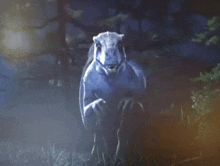 a drawing of a monster standing in the grass at night
