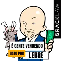 a cartoon of a man holding a rabbit and a pile of money