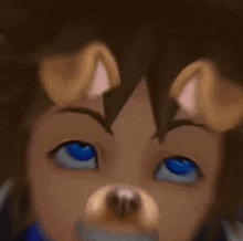 sora from kingdom hearts is wearing a dog face mask