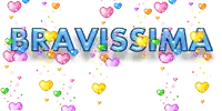 the word bravissima is surrounded by pink hearts
