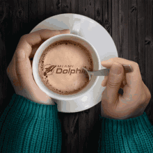 Miami Dolphins Dolphin Coffee GIF - Miami Dolphins Dolphin Coffee Football Coffee GIFs