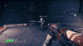 a person is holding a gun in a video game with a green icon that says palms