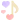 a pink , purple , and yellow music note with hearts around it on a white background .