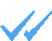 two blue check marks on a white background
