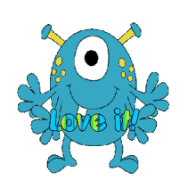 love it animated monster stickers