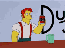 Chop Beer GIF - Bartender Simpsons GIFs