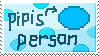 a pixel art postage stamp with the words pipi 's person written on it .