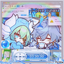 a screenshot of a windows media player with the words i love sunaxa on the bottom