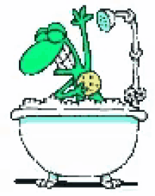 Frog Taking A Bath GIF - Frog Taking A Bath Bath Time GIFs
