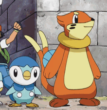 Buizel Piplup GIF - Buizel Piplup High Five GIFs