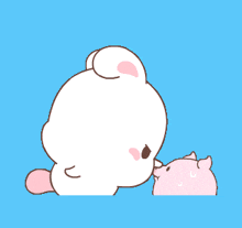 a cartoon drawing of a bear and a pig