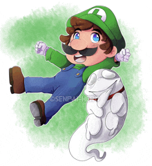 a cartoon drawing of mario and luigi with the watermark senpai-hero