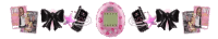 a pink and black toy with a square screen