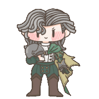 a cartoon drawing of a man holding a sword and shield