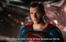 Justice League Superman GIF - Justice League Superman Well I Knew You Didnt Bring Me Back GIFs