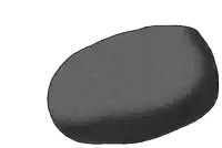 a drawing of a black rock with a white outline