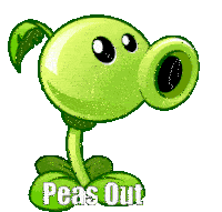 Pea Shooter Peas Out Sticker