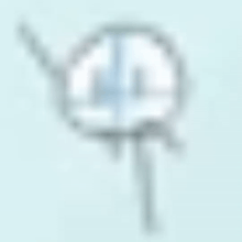 a close up of a magnifying glass on a blue surface .