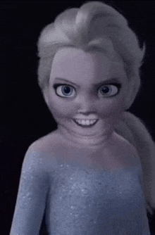 a doll of elsa from frozen with a very angry face .