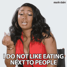 I Do Not Like Eating Next To People Megan Thee Stallion GIF - I Do Not Like Eating Next To People Megan Thee Stallion Marie Claire GIFs