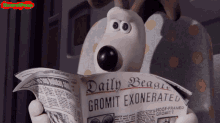 Wallace And Gromit Reading GIF - Wallace And Gromit Reading Huh GIFs