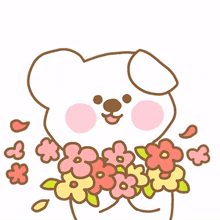 animal bear cute flower present