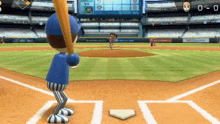 a baseball game is being played in a stadium with the score 0-0