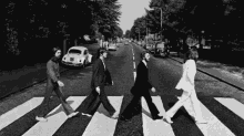 The Beatles Pedestrian Lane GIF - The Beatles Pedestrian Lane Black And White GIFs