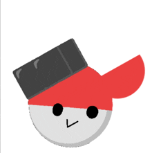 a cartoon character with a red hat and black hat