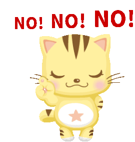 Yellow Kitty No Sticker - Yellow Kitty No I Hate It Stickers