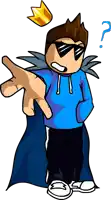 a cartoon of a man wearing sunglasses and a cape