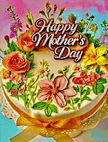a mother 's day cake with flowers on it