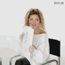 Laughing Shania Twain GIF - Laughing Shania Twain Harpers Bazaar GIFs