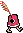 a pixel art drawing of a red item with a feather attached to it .