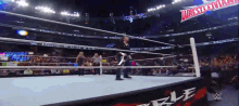 a wrestling ring with the word wrestle on it