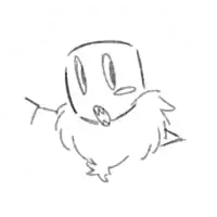 a black and white drawing of a ghost with a beard