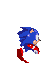 a pixel art of sonic the hedgehog running in a video game on a white background .