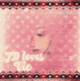 a pink polka dot background with the words jd loves vic