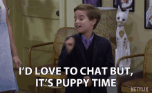 Id Love To Chat But Its Puppy Time GIF - Id Love To Chat But Its Puppy Time Time To Play GIFs